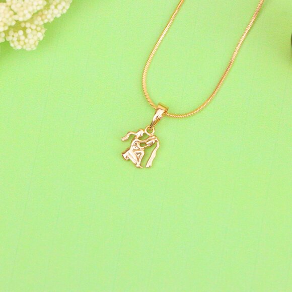 "Aquarius Zodiac Rose Gold Pendant Stylish Celestial Charm, XPPT1472 - Picture 12 of 13